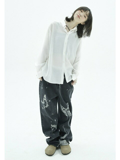 正規品 【FANCY CLUB VLINDER PRINTED PANTS 】 ナスティファンシィクラブ パンツ デニム デニムパンツ ジーパン ジーンズ ジーンズパンツ ボトムス ボトム 蝶 バタフライ Pressing pressing プレッシング プレッシングウェブショップ pressing-10005312 Pressing サンプル画像3