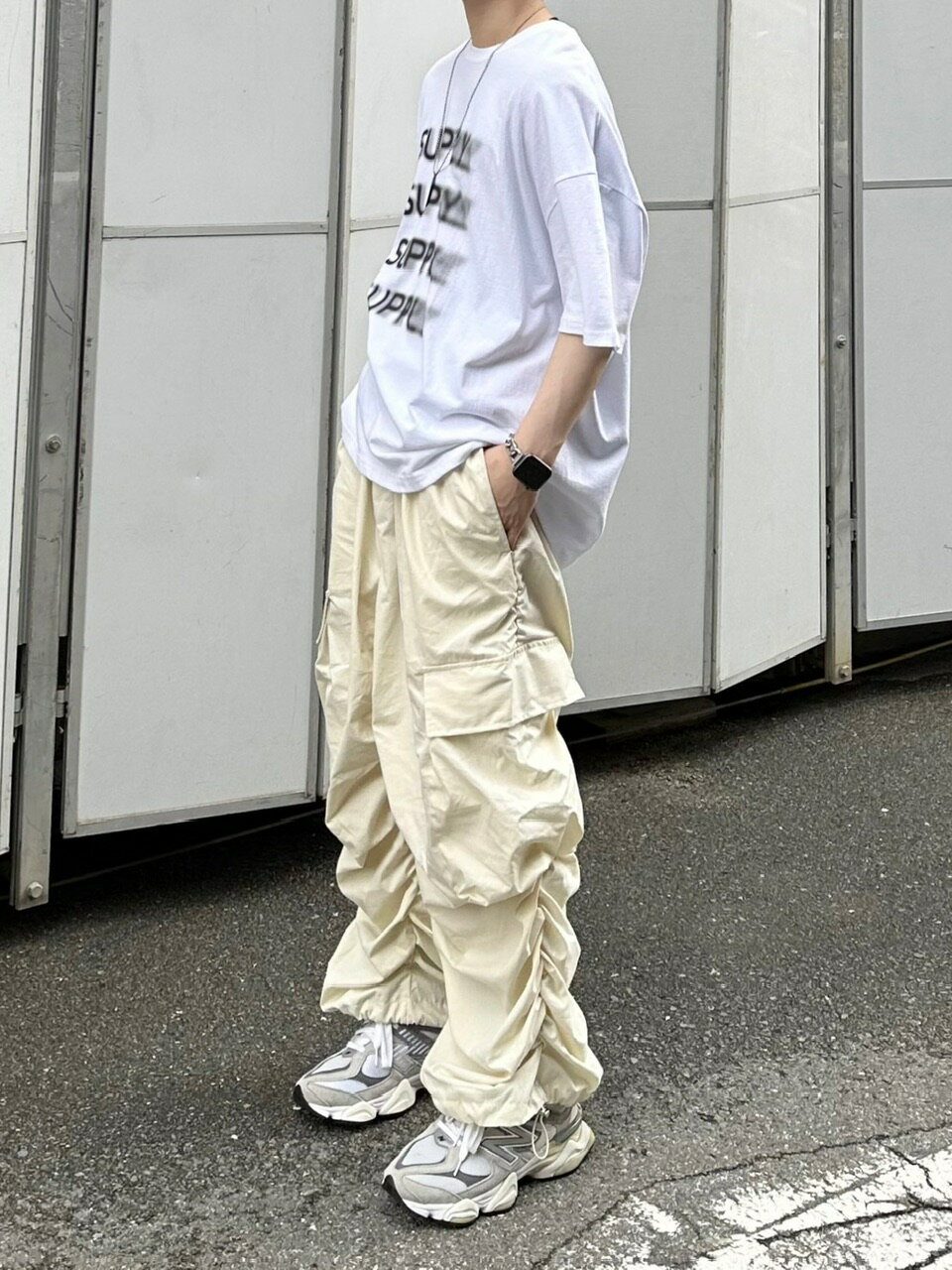 正規品 【 Chikashitsu oversized gather cargo pants (3color) 】 チカシツプラス オーバーサイズドギャザーカーゴパンツ デザインパンツ カーゴパンツ ギャザー パンツ ボトムス Pressing pressing プレッシング プレッシングウェブショップ vandy the pink tripp nyc