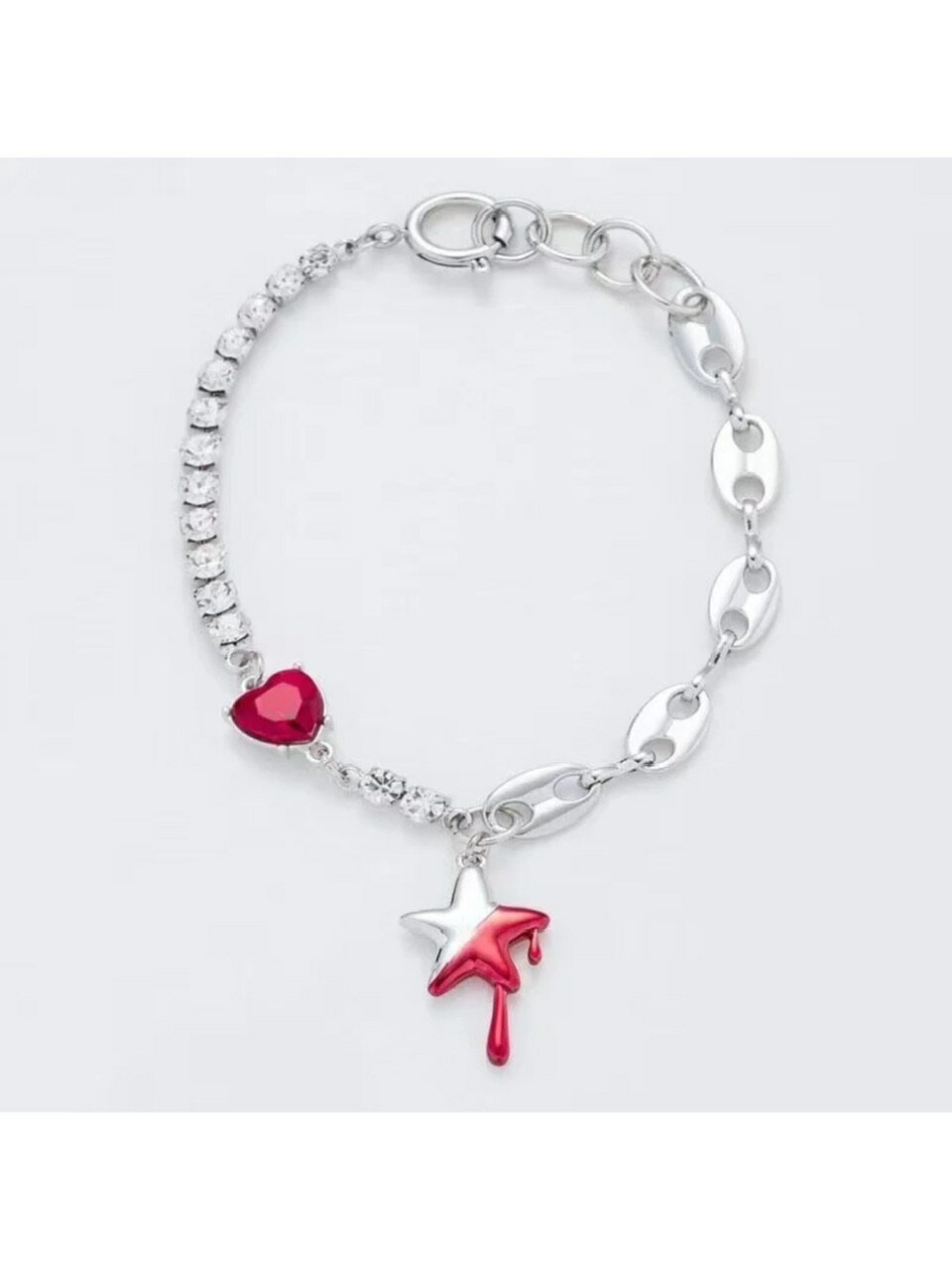 乐天商城 - 正規品【 VSCH Drip Blood On The Star Bracelet 】 アクセサリー ブレスレット ハート ハートブレスレット 星 スター スターブレスレット シルバー シルバーブレスレット ファッションアイテム ファッション小物 Pressing pressing プレッシング プレッシングウェブショップ