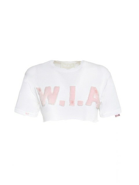 乐天商城 - 正規品【 W.I.A W.I.A CUTE CROP T-SHIRT-100 】 ダブルアイエー Tシャツ 半袖 半袖トップス クロップ丈 クロップド クロップT ロゴT プレッシング プレッシングウェブショップ pressing pressing web shop