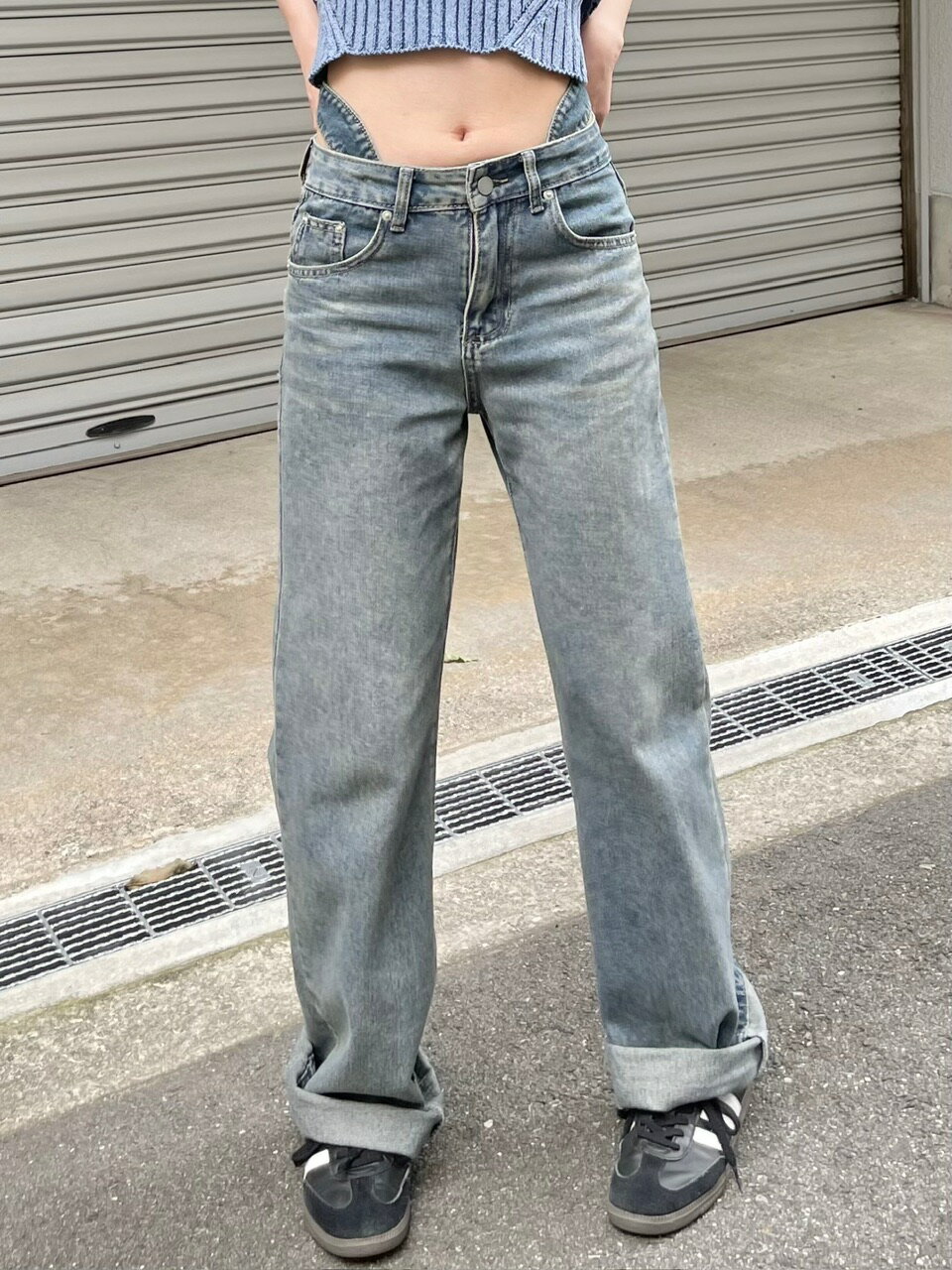 乐天商城 - 正規品 【 Chikashitsu + waist T line denim pants 】 チカシツプラス デニムパンツ ジーンズ デニム ストレートデニムパンツ ブラックデニム ブルーデニム ストレートパンツ Pressing pressing プレッシング プレッシングウェブショップ vandy the pink tripp nyc unknown