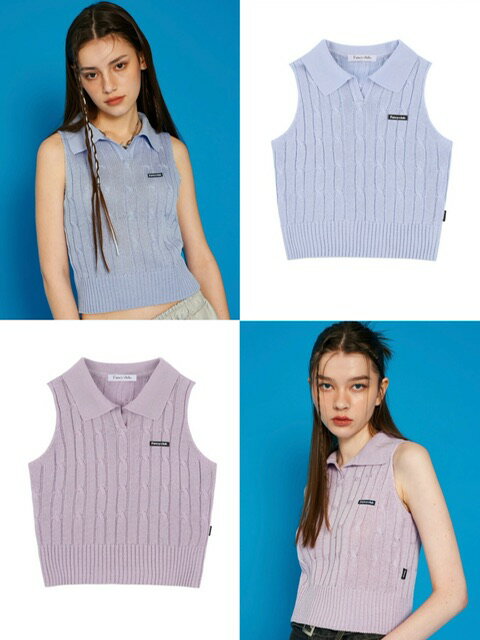 正規品 【NASTY FANCY CLUB VANESSA COLLAR KNIT SLEEVELESS 】 ナスティファンシィクラブ スリーブレス タンクトップ ニット ニットスリーブレス 袖なし 袖なしトップス クロップ丈 クロップド ミニ丈 Pressing pressing プレッシング プレッシングウェブショップ