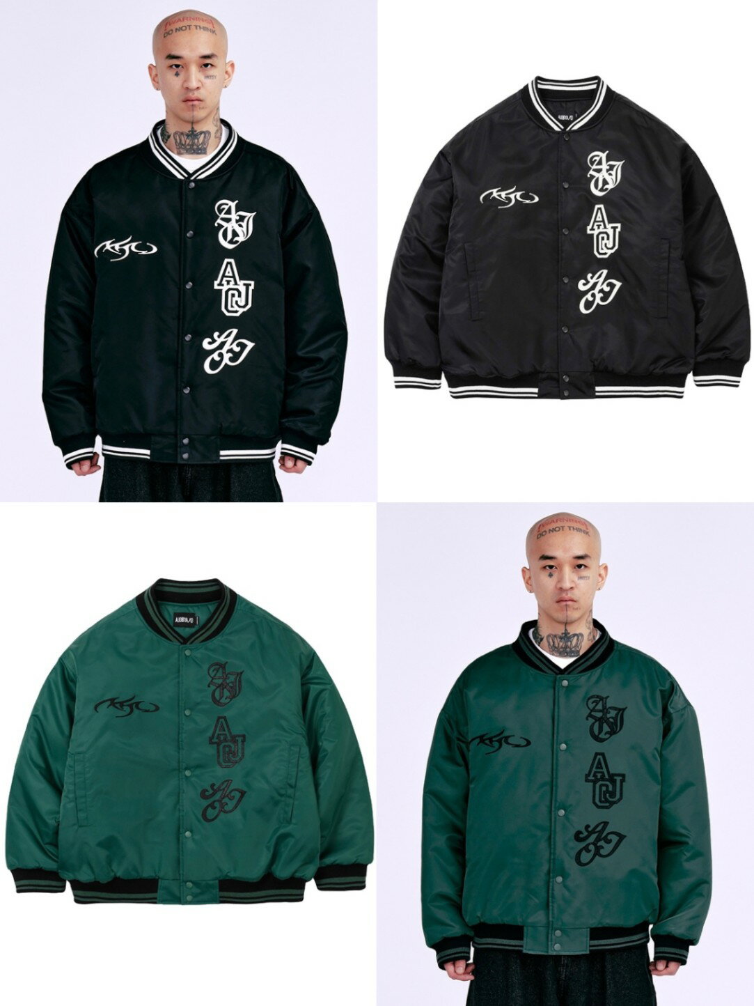 乐天商城 - 正規品【 AJOBYAJO Nylon Baseball Jacket 】 アジョバイアジョ ジャケット ナイロン ナイロン生地 ナイロンジャケット ブラックジャケット グリーンジャケット 羽織り オーバーサイズ オーバーサイズジャケット