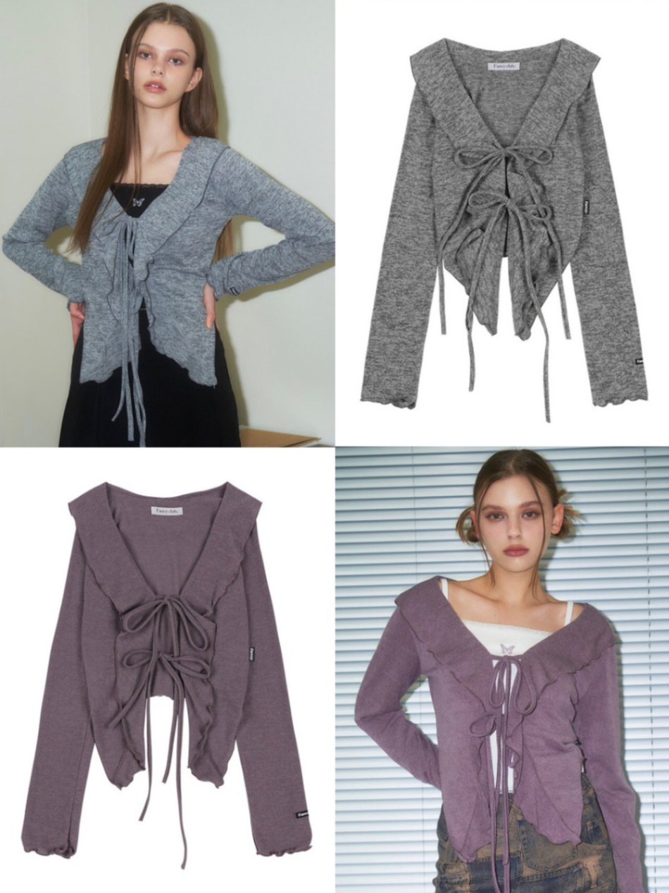 Rakuten - 正規品【FANCY CLUB LISSOME FRILL STRING CARDIGAN 】 ナスティーファンシークラブ NFC トップス カーディガン リボン リボンカーディガン ボレロ 羽織り 蝶 刺繍 Pressing pressing プレッシング プレッシングウェブショップ