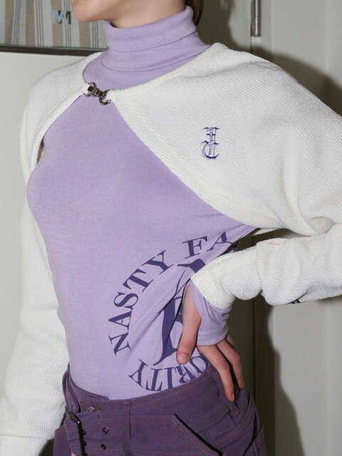 正規品 【FANCY CLUB N.A.V BUCKLE BOLERO CARDIGAN 】 ナスティーファンシークラブ NFC トップス カーディガン ボレロ 羽織り レイヤード 重ね着 ロゴ刺繍 刺繍 クロップド クロップ丈 ミニ丈 Pressing pressing プレッシング プレッシングウェブショップ pressing-10005981 Pressing サンプル画像3