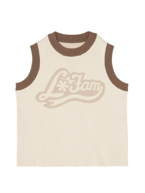 正規品 【 La Fam Beige Spencer 】 ラファム トップス タンクトップ タンク タンクトップス 袖なし スリーブレス プリント プリントT ...