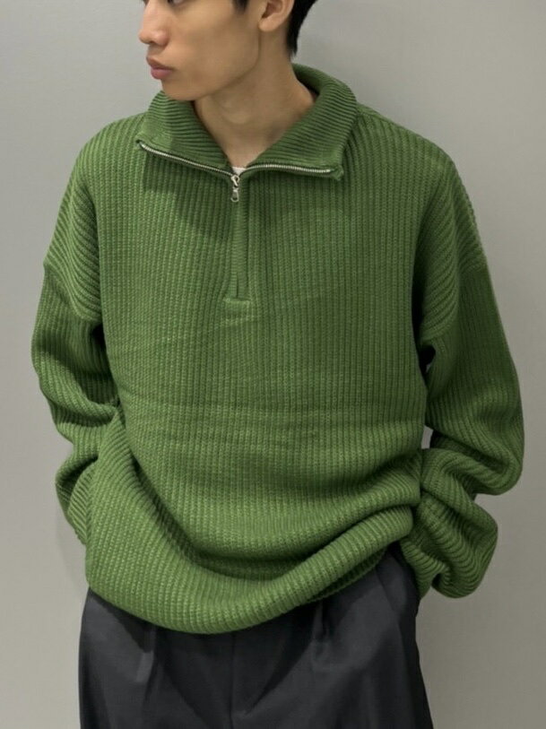 正規品【 Chikashitsu + half zip high neck knit (3color) 】 チカシツプラス トップス ニット ニットアイテム ニ...