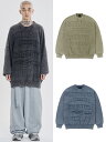 正規品【 AJOBYAJO Total Logo Washed Sweater 】 アジョバイアジョ トータルロゴウォッシュセーター セーター ナイロン トップ...