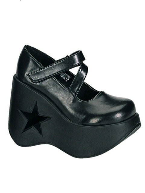 正規品【 DEMONIA DYN03/B/PU 】 デモニア シューズ ブーツ 厚底 厚底ブーツ 厚底シューズ パンク ゴシック ゴスロリ 原宿系 レディース メンズ ユニセックス 海外ストリート 星 スター Pressing pressing プレッシング プレッシングウェブショップ