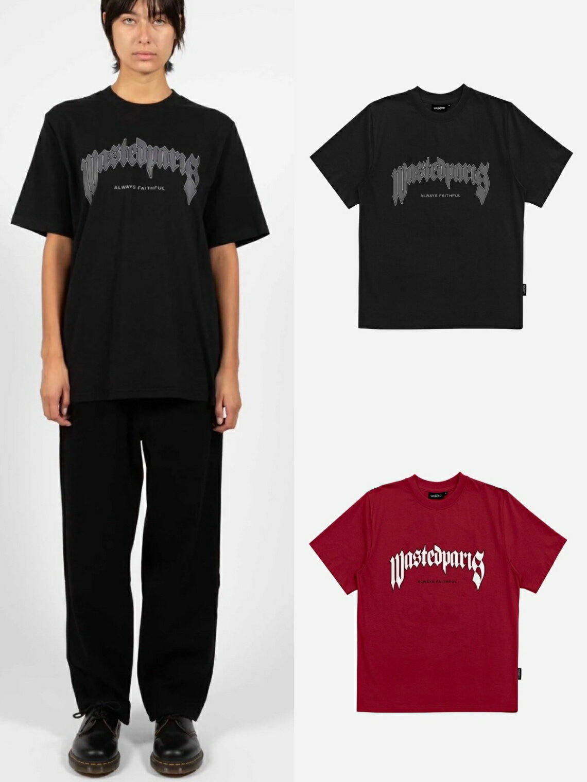 乐天商城 - 正規品【 WASTED PARIS T-SHIRT PITCHER 】 ウェイステッドパリス Tシャツ ブラックT 赤 黒 半袖 半袖トップス Pressing pressing プレッシング プレッシングウェブショップ