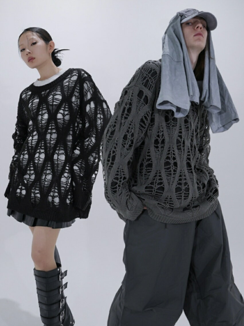 正規品【 Bizarre Maiden cutout summer knit 】ビザールメイデン トップス 長袖 長袖トップス カットアウトサマーニット メッシュ Pressing pressing プレッシング プレッシングウェブショップ vandy the pink tripp nyc unknown london oy オーワイ supplier