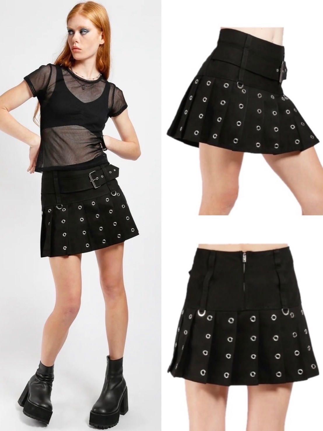 乐天商城 - 正規品【TRIPP nyc】SUPER ROCKER SKIRT[AF2271] / 【トリップ エヌワイシー】ベルトロッカースタッズミニスカート