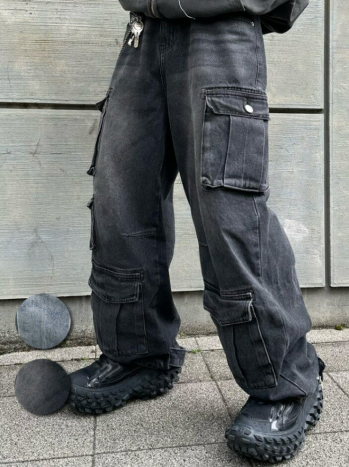 Kiy Chikashitsu + vintage wash cargo denim pants (2color) z `JVcvX `Jv {gX {g pc Y{ W[Y fj Be[WEIbV J[S |Pbg Pressing pressing vbVO vbVOEFuVbv