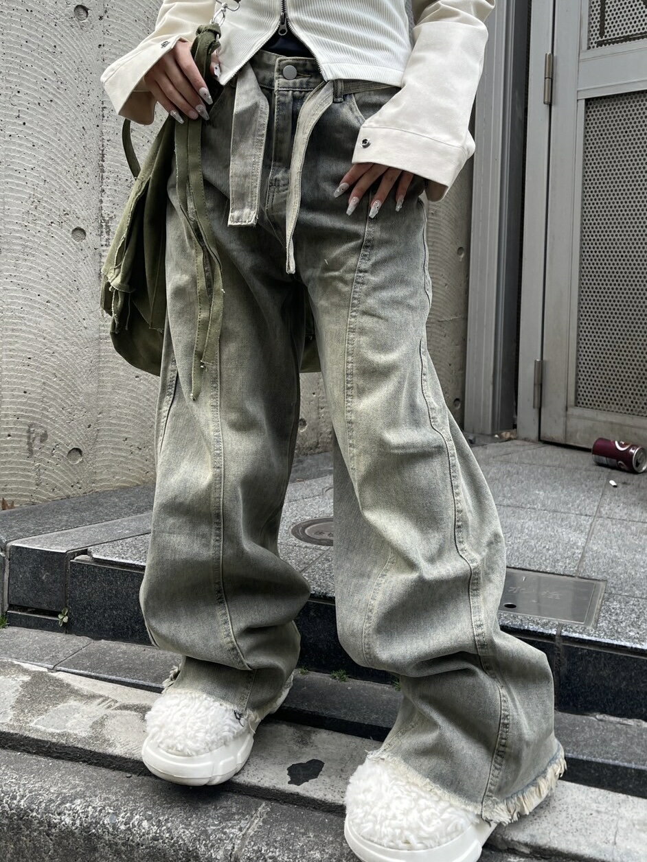 正規品【 nmtc + vintage wash belt denim pants 】 エヌエムティーシー セレクト セレクトアイテム ボトムス ボトム パンツ デニム デニムパンツ ジーンズ ジーンズパンツ ジーパン ヴィンテージパンツ 長ズボン Pressing pressing プレッシング プレッシングウェブショップ