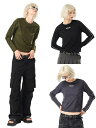 【SAL】正規品【MODITEC】RIBBED LONG SLEEVE TEE 長袖トップス 長袖Tシャツ ライン柄 スポーティー ストリートファッション(4)
