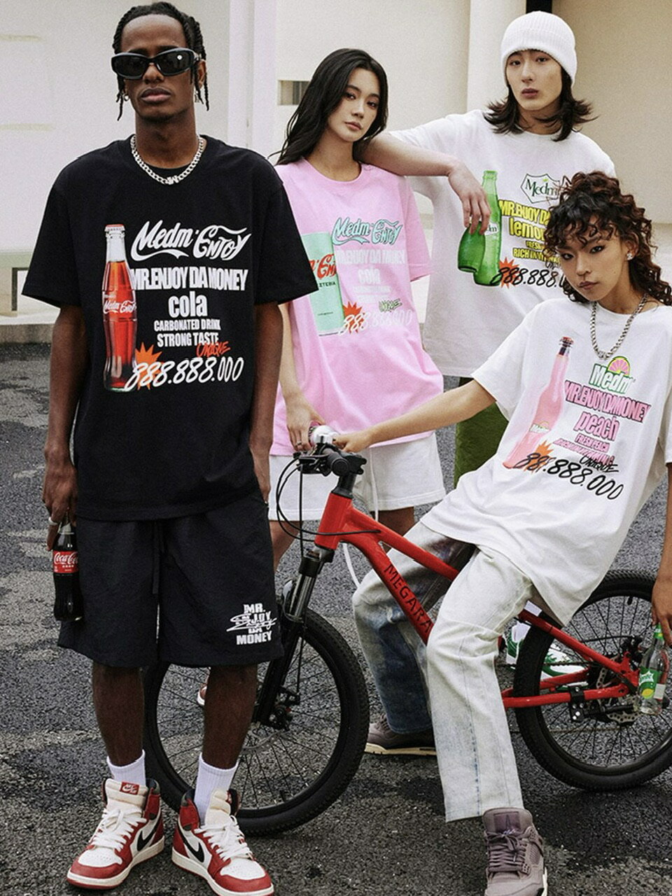乐天商城 - 正規品【MR. ENJOY DA MONEY Summer soda series short sleeves】MEDM エムイーディーエム ミスターエンジョイダマネー ストリート カジュアル 半袖 半袖トップス プリント Tシャツ T-SHIRT XU Pressing pressing プレッシング プレッシングウェブショップ 夏