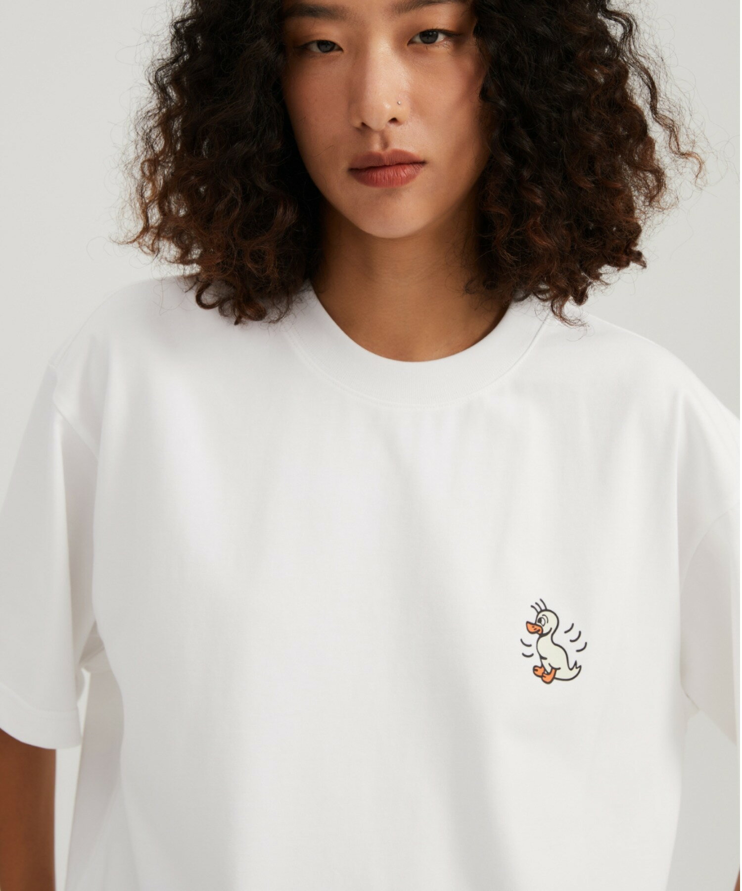 乐天商城 - 正規品【wassup】Retro Duck Tee 半袖トップス 半袖Tシャツ アヒル ロゴTシャツ オーバーサイズ ストリートファッション プリントTシャツ プリント