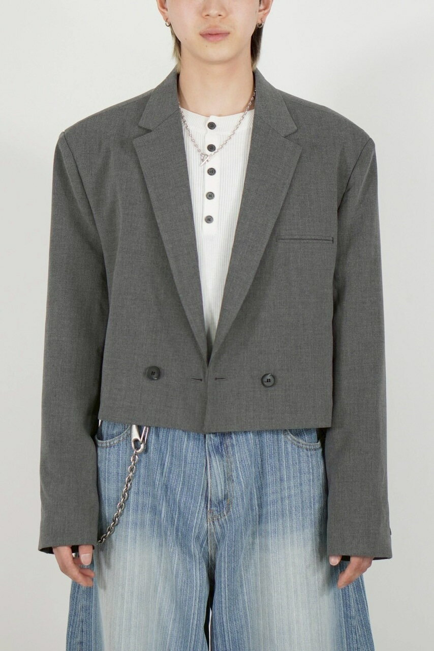 乐天商城 - 受注制【Chikashitsu +】cropped double jacket (2color)