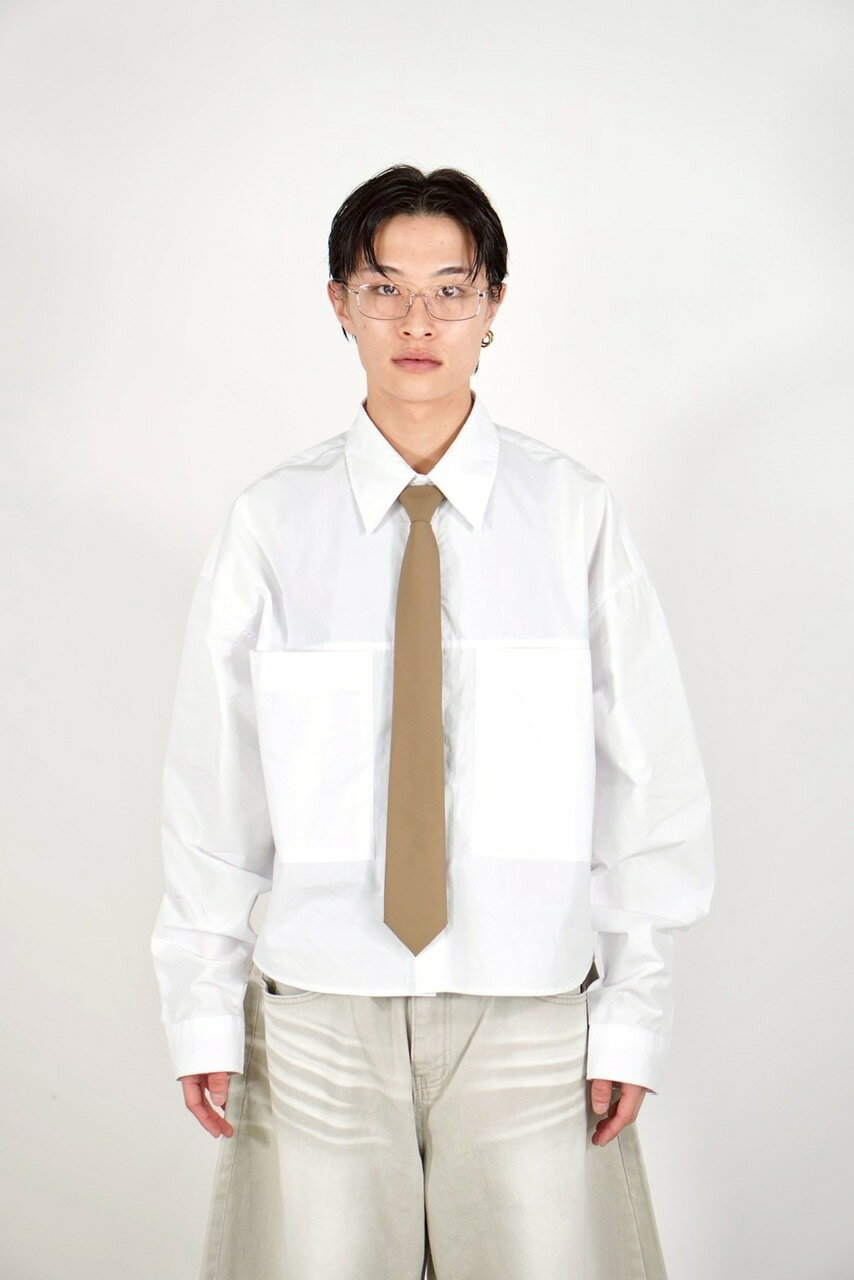 乐天商城 - 受注制【Chikashitsu +】cotton cropped shirt (2color)