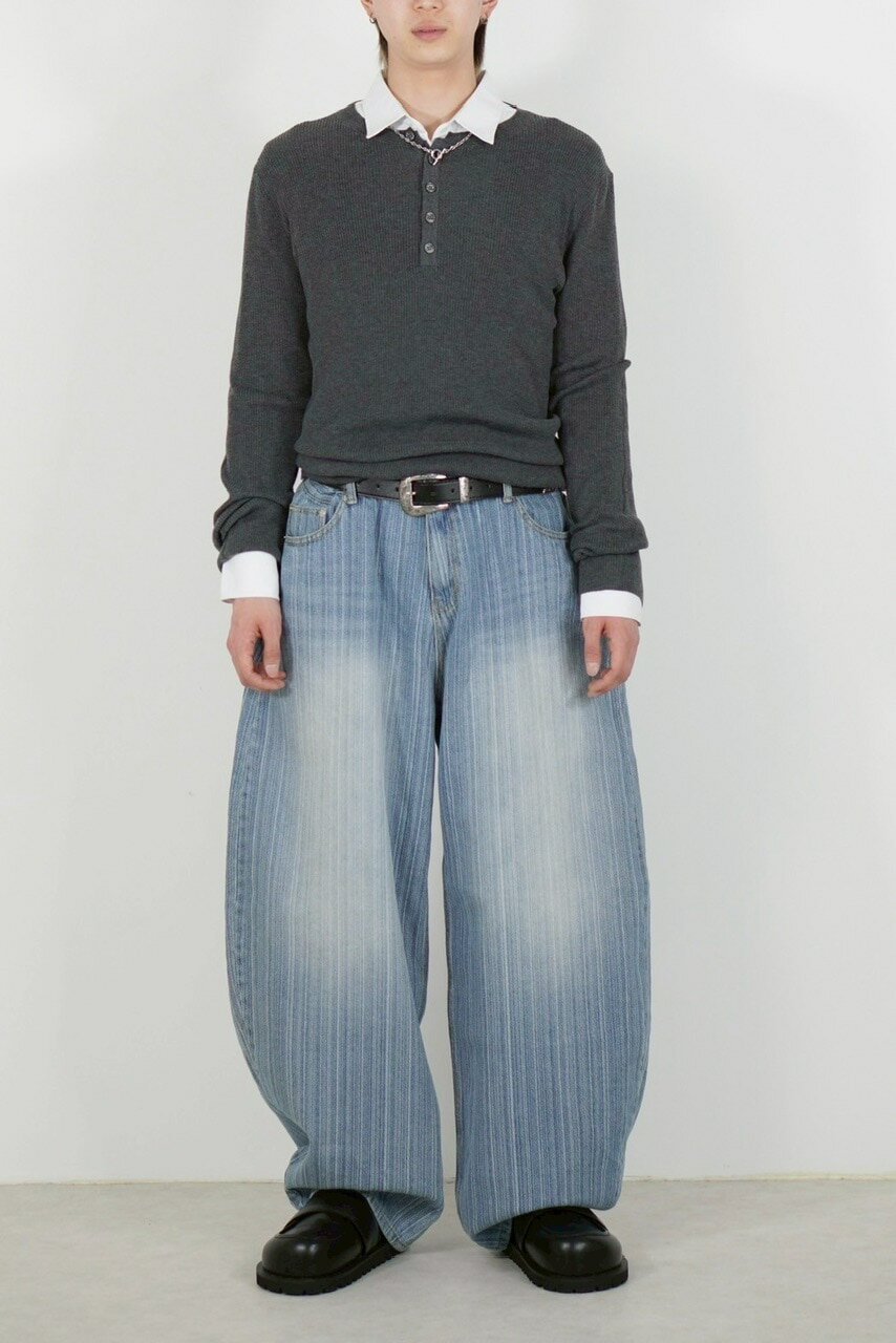 乐天商城 - 受注制【Chikashitsu +】henry neck long sleeve knit (4color)