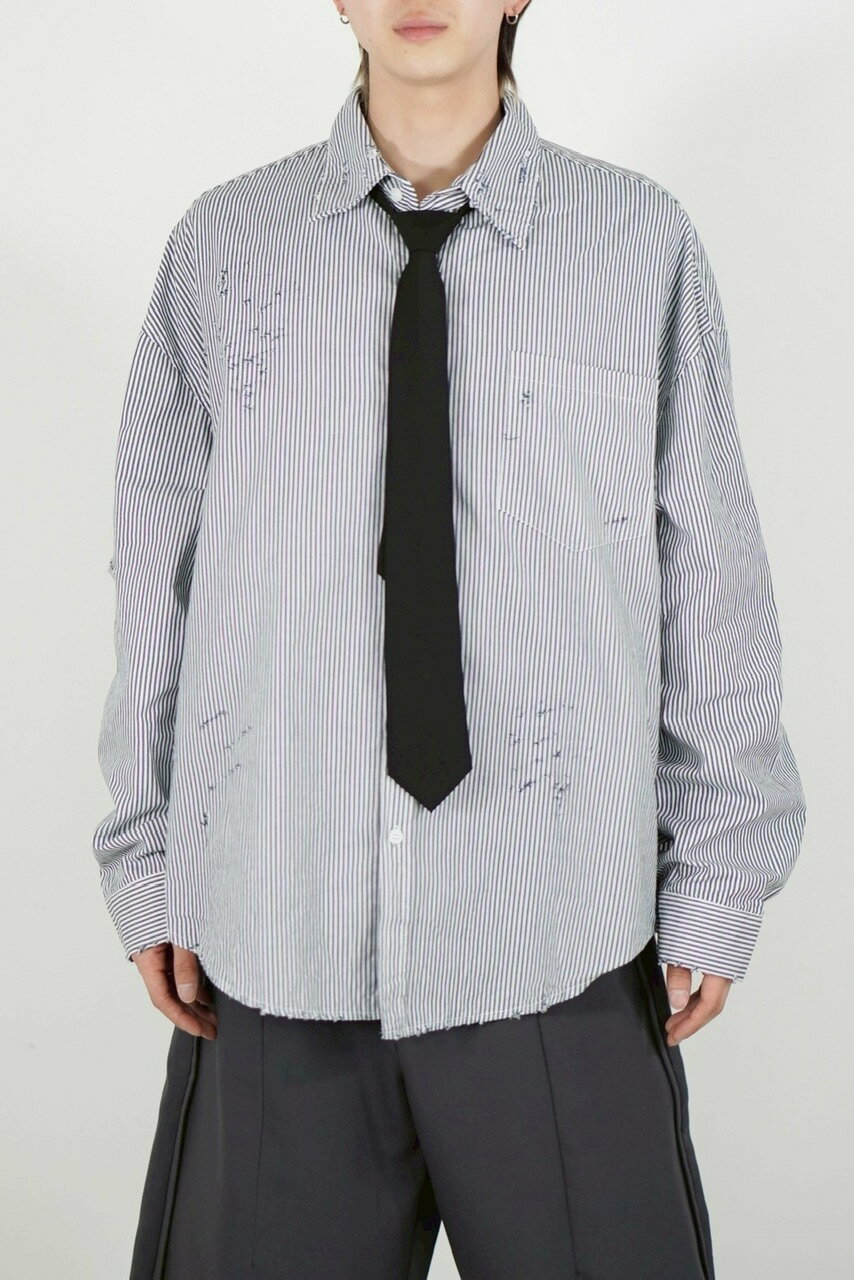 乐天商城 - 受注制【Chikashitsu +】vintage like stripe shirt
