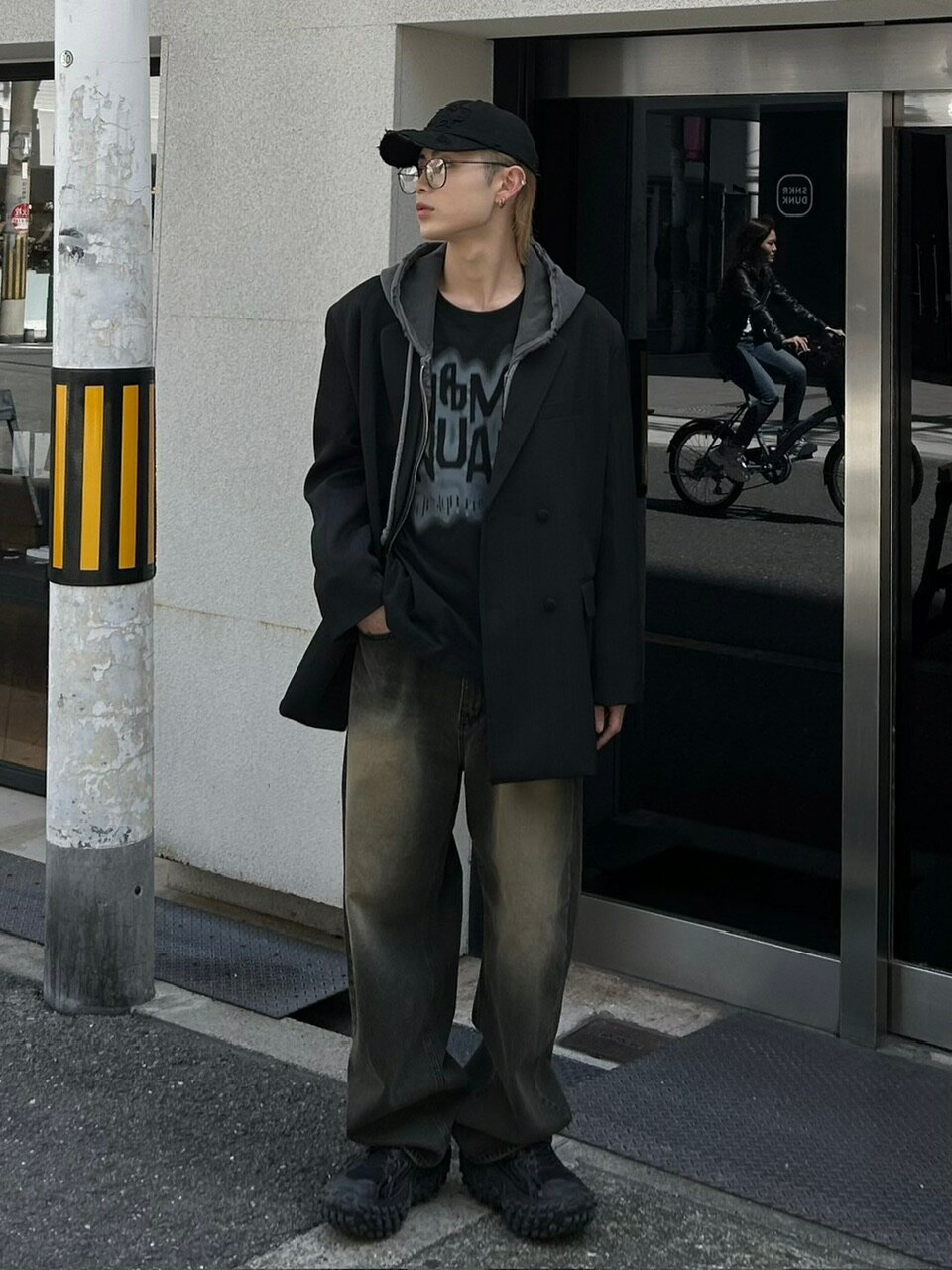 Rakuten - 正規品【Chikashitsu +】vintage wash semi wide denim pants 2 長ズボン デニム デニムパンツ ストリートファッション オーバーサイズ