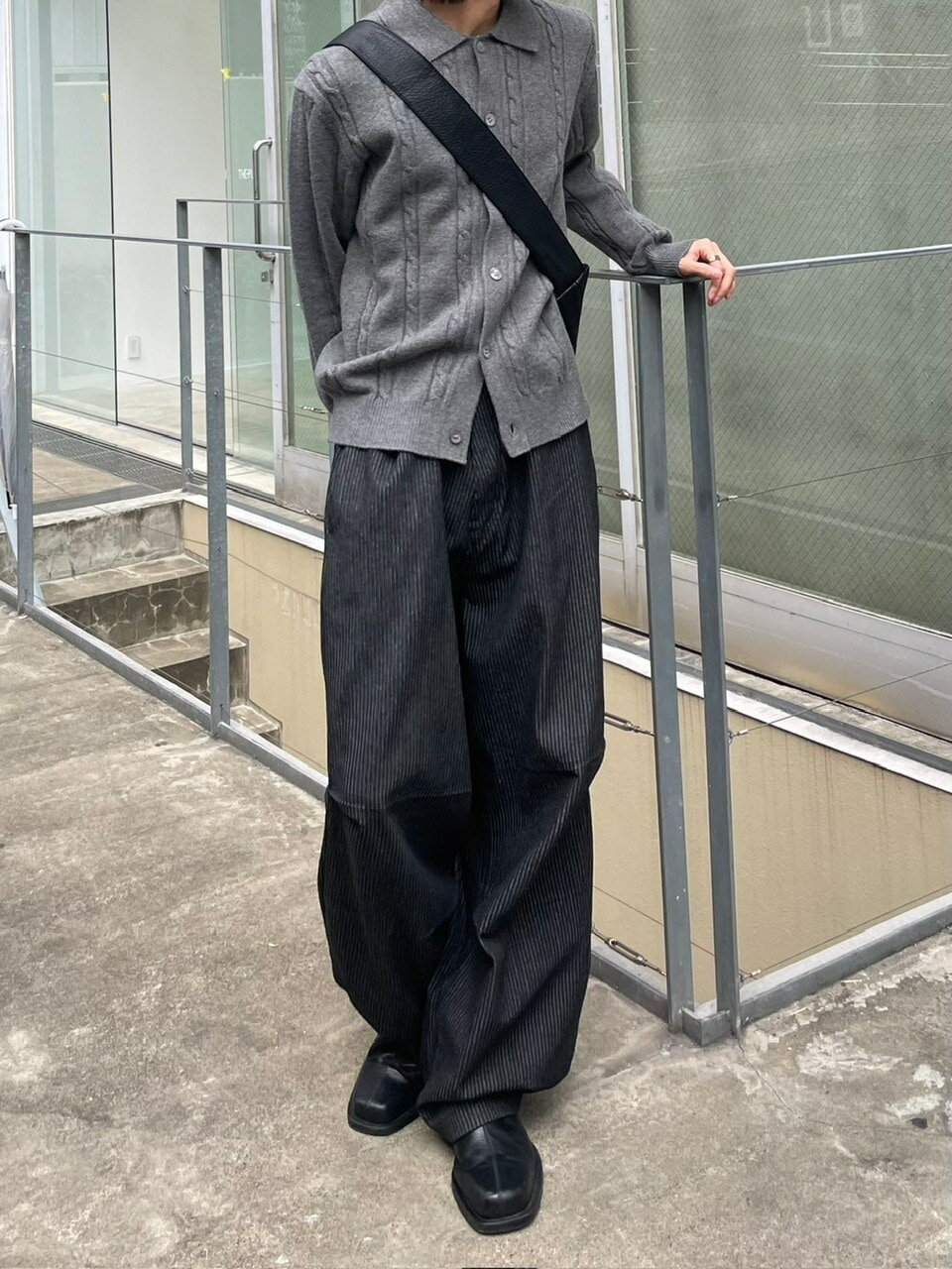 Chikashitsu +cable lib knit cardigan