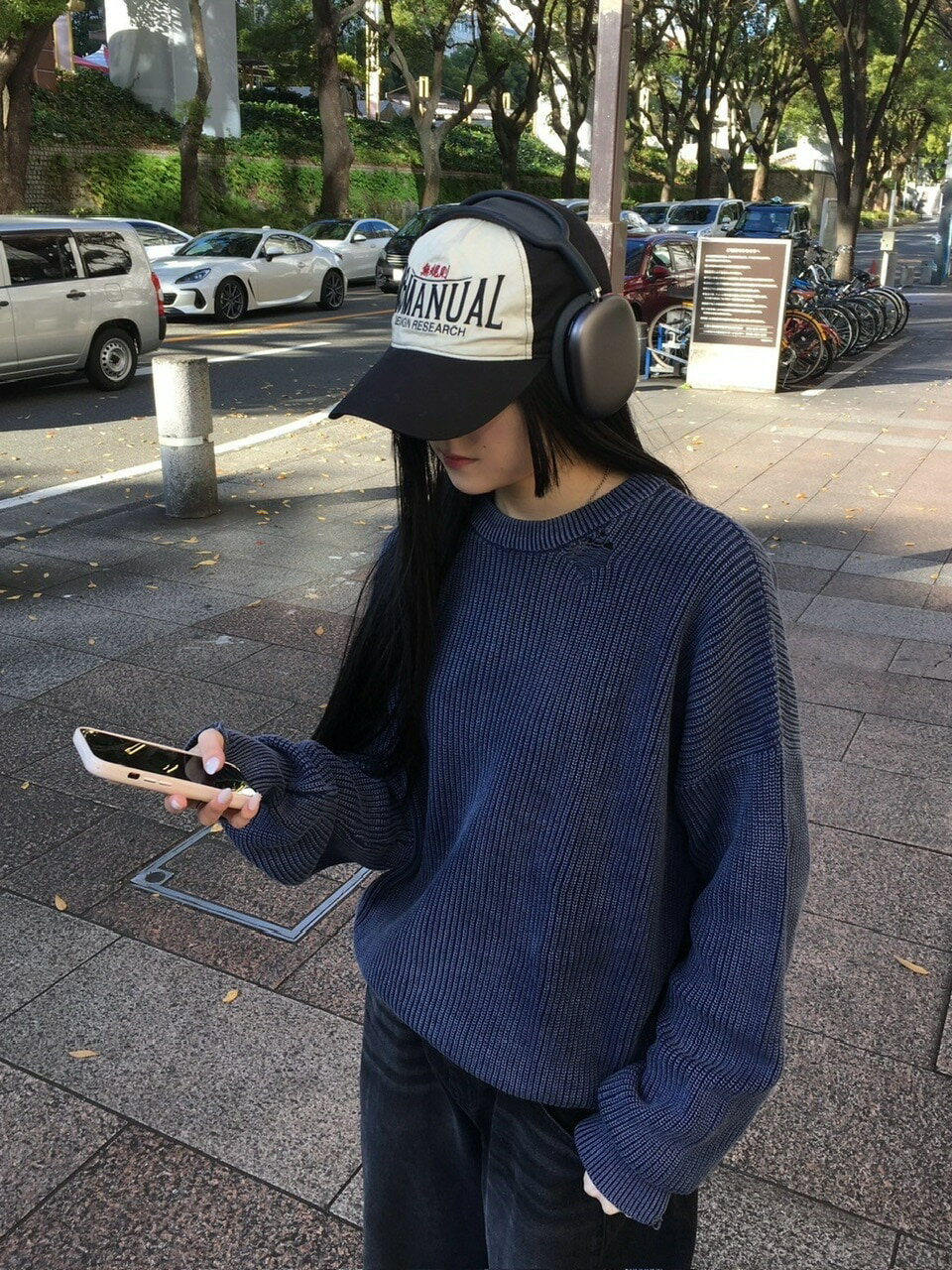 ��������Chikashitsu +��vintage wash damage knit