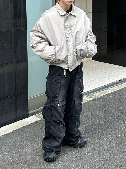 乐天商城 - 【Chikashitsu +】cropped padding jumper (3color)