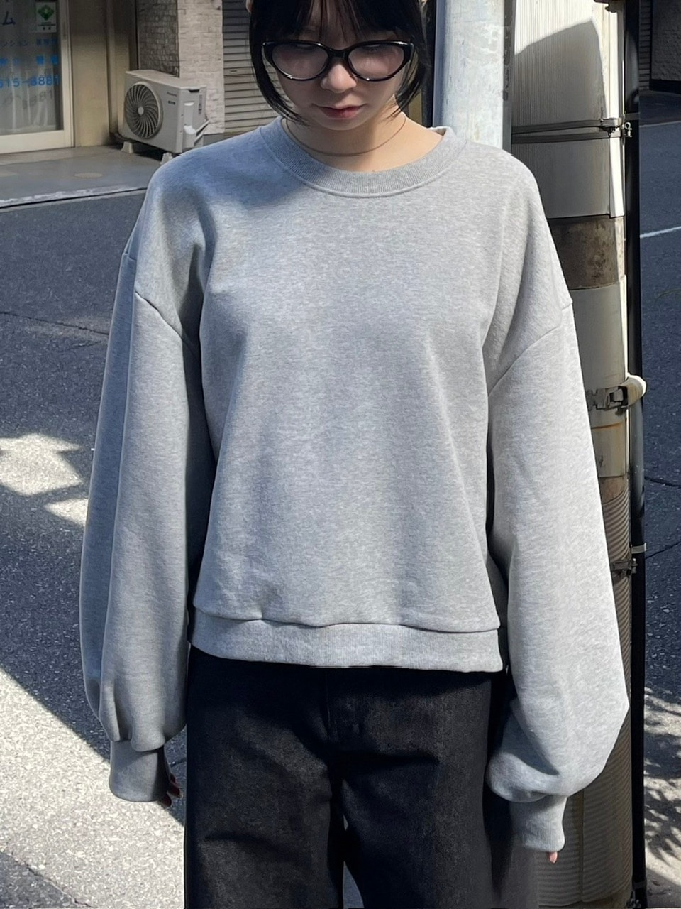 【Chikashitsu +】unisex cropped balloon sweat (3color)