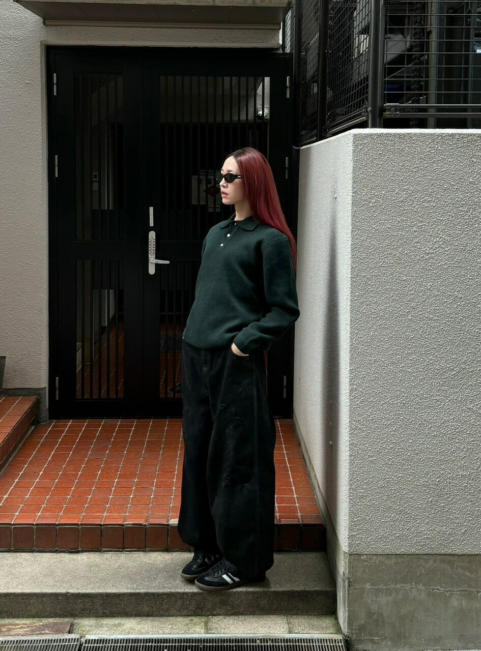 乐天商城 - 受注制【Chikashitsu +】wool touch lib knit polo