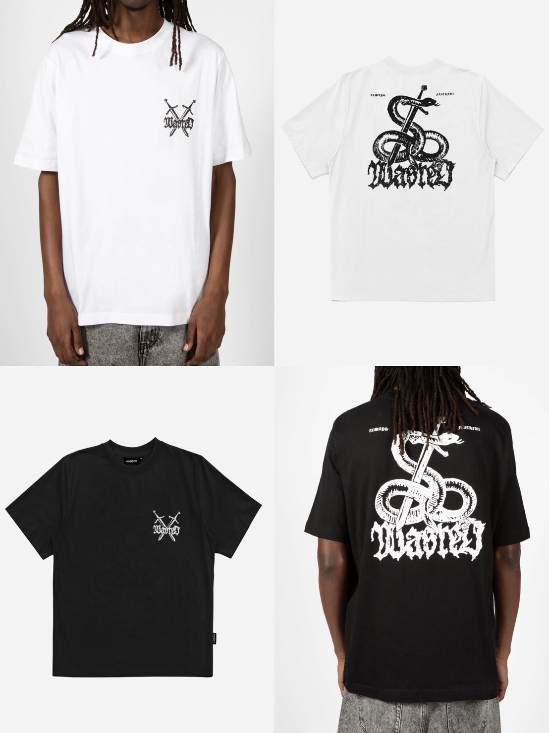 乐天商城 - 正規品【WASTED PARIS T-SHIRT ATRAX】ストリートブランド WASTED PARIS ウェイステッド パリス T-SHIRT ATRAX オーバーサイズ 半袖トップス 半袖Tシャツ ロゴTシャツ プリントTシャツ バックプリントTシャツ ストリートファッション スケーターブランド