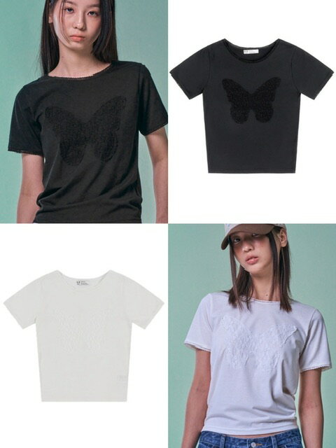 正規品【FANCY CLUB LACE PIERID TEE】韓国ブランド NASTY FANCY CLUB ナスティーファンシークラブ 半袖 半袖Tシャツ プリントTシャツ 短丈T クロップTシャツ 韓国ファッション 韓国ストリート 韓国アイドル着用 レディース 夏服 y2k