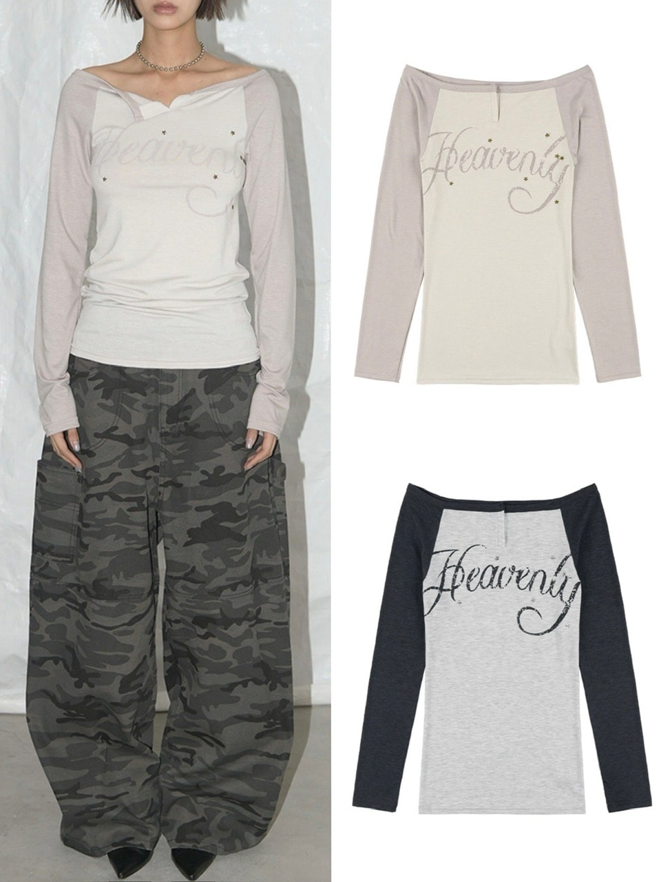 ʡFANCY CLUBHEAVENLY OFF-SHOULDER LONG SLEEVE