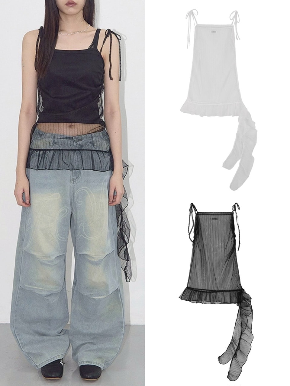 正規品【FANCY CLUB】LACE SHIRRING LAYERED DRESS