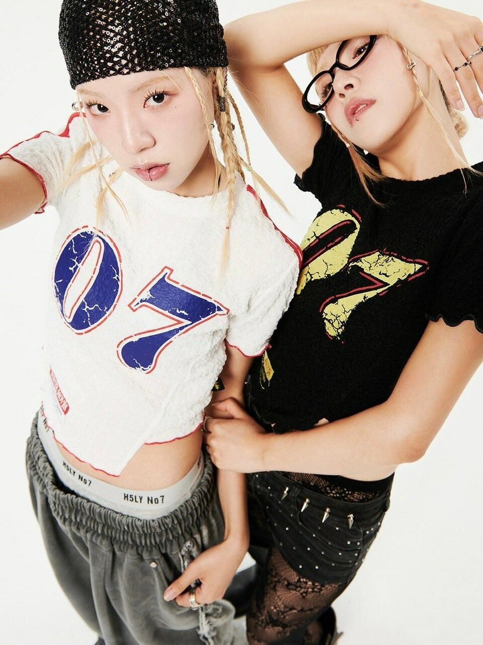 乐天商城 - 正規品【HOLY NUMBER 7 07 Wave Crop T-shirt】半袖トップス 半袖Tシャツ クロップ丈 短丈 プリントTシャツ ストリートファッション