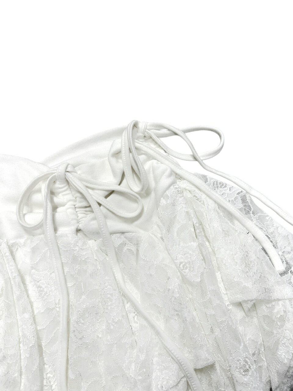 受注制【XU DOG】shirring frill lace skirt