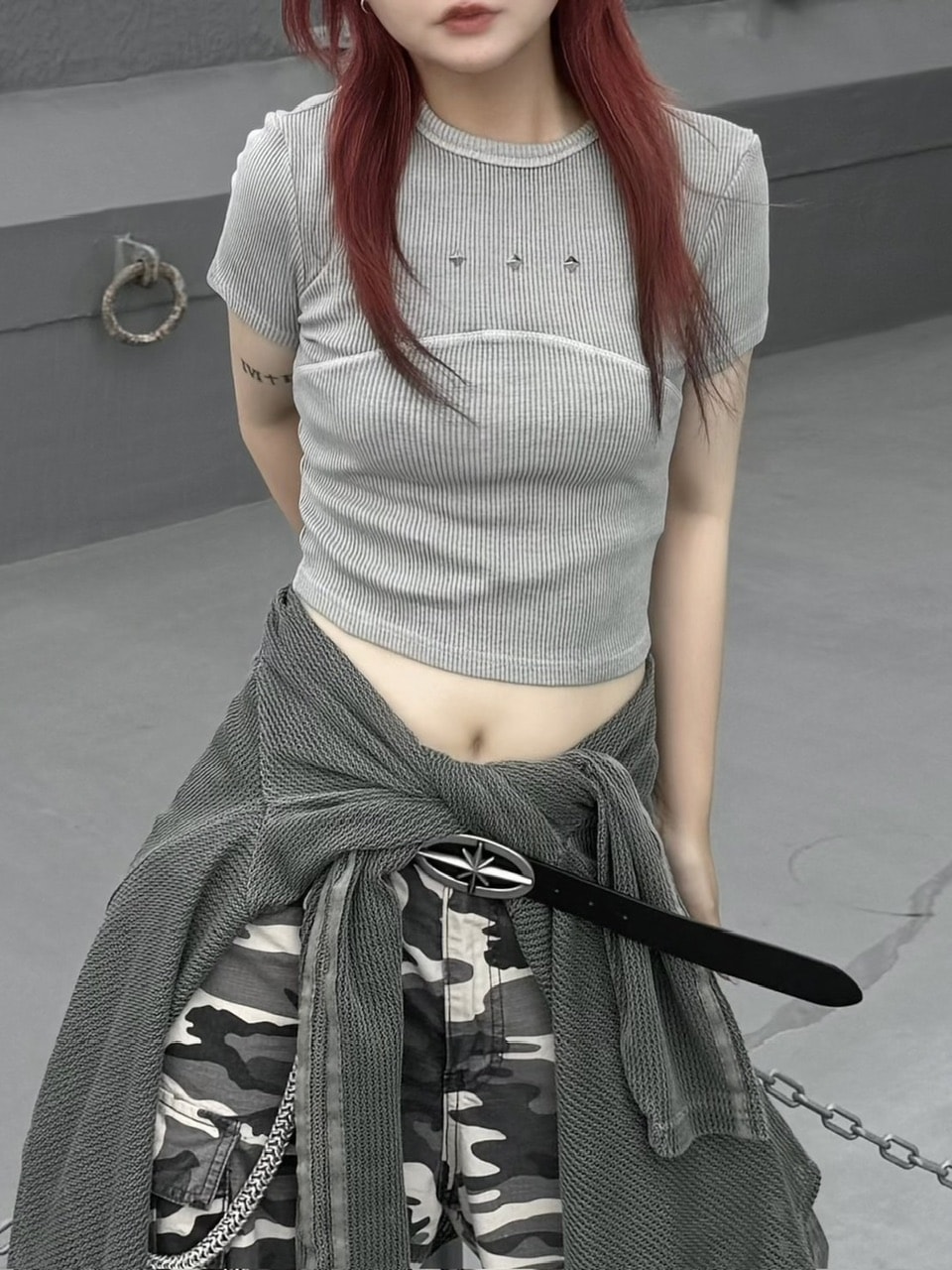 乐天商城 - 受注制【XU DOG】pigment rib crop tee (3color)