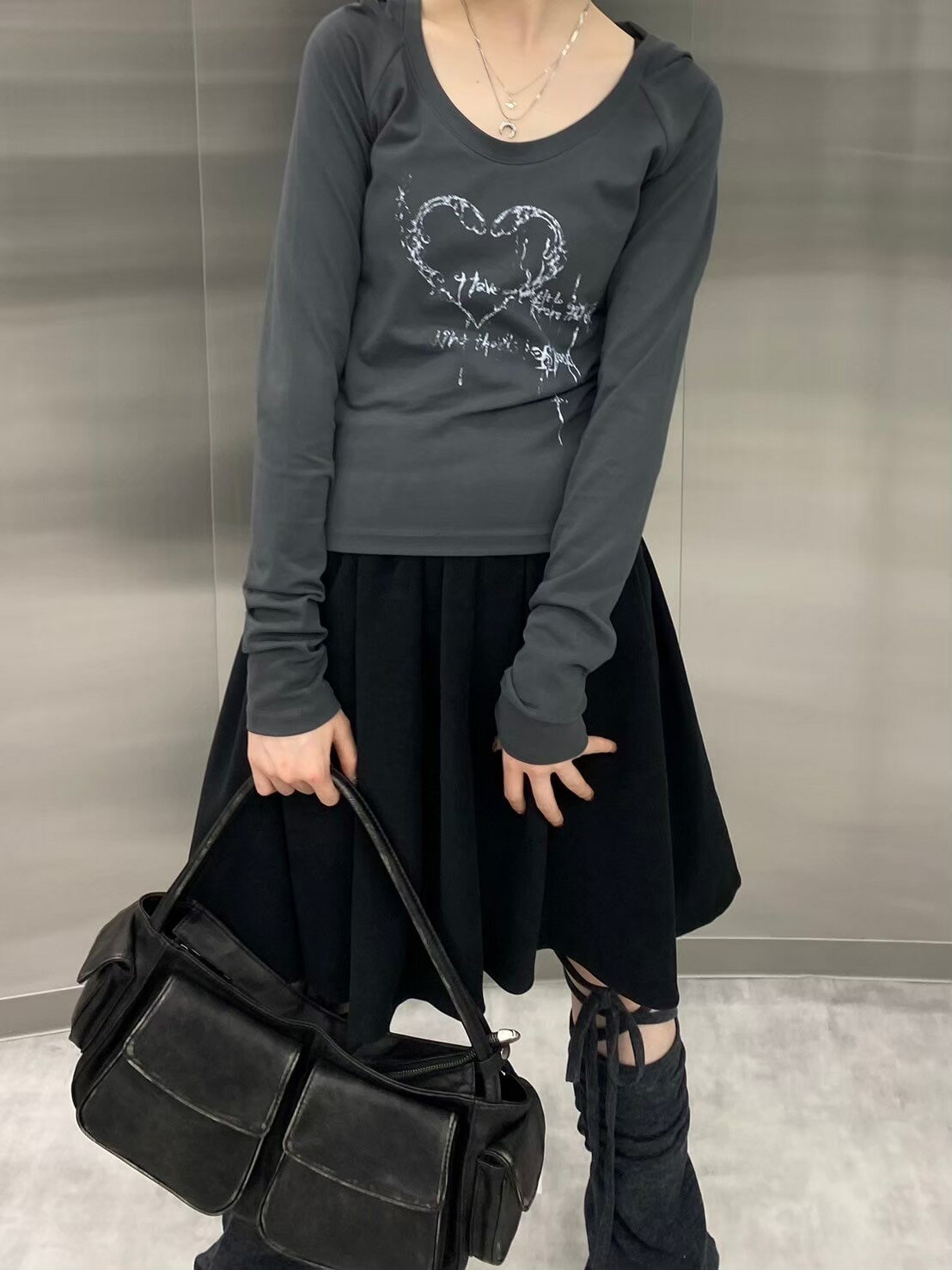 乐天商城 - 【nmtc +】design hooded crop long sleeve (2color)