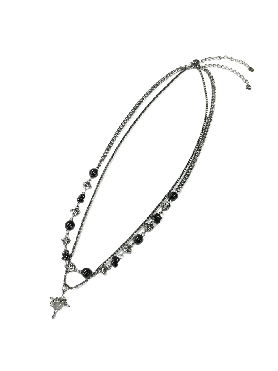 受注制【XU DOG】stone chain layered necklace