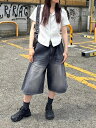 【nmtc +】side button denim half shorts (2color)