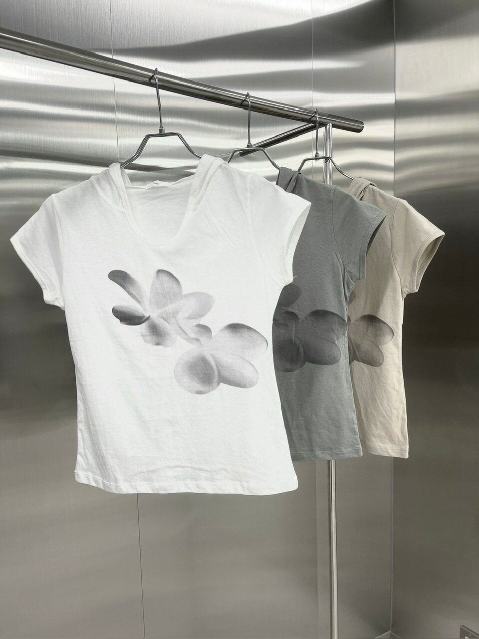 乐天商城 - 【nmtc +】flower design half sleeve hoodie (3color)