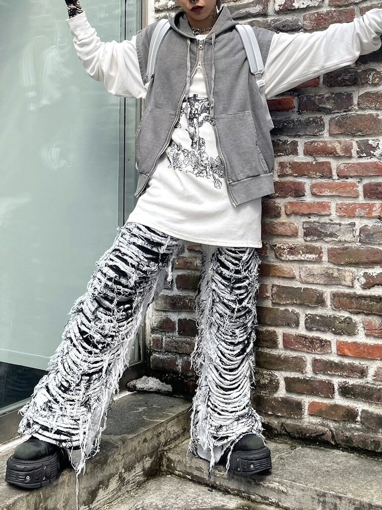 乐天商城 - 受注制【XU DOG】pigment sleeveless zip up hoodie (2color)