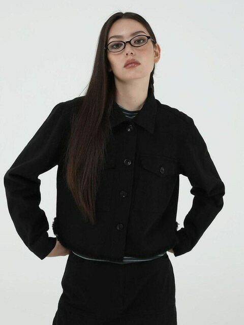 正規品【Uglyshadow US CANVAS POCKET JACKET】ブルゾン ポケットジャケット クロップ丈 短丈ジャケット フェミニン ガーリー 羽織り