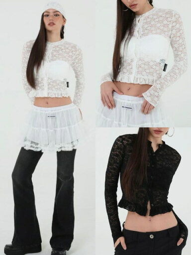 正規品【Uglyshadow LACE FRILL CARDIGAN】カーディガン フリルカーディガン レースカーディガン ワンポイント 春 夏 秋 フェミニン ギャル ガーリー レディースファッション 正規品【Uglyshadow LACE FRILL CARDIGAN】カーディガン フリルカーディガン レースカーディガン ワンポイント 春 夏 秋 フェミニン ギャル ガーリー レディースファッション