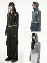 【SALE】正規品【FLAREUP】19.Division Cut-out Hooded Zip-up ロンT 長袖トップス 長袖Tシャツ パーカー フーディー...