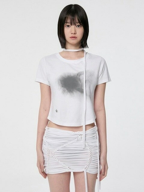 正規品【FLAREUP Vanish Tie Scarf T-Shirt】半袖トップス 半袖Tシャツ スカーフ ストリートファッション フェミニン ガーリー