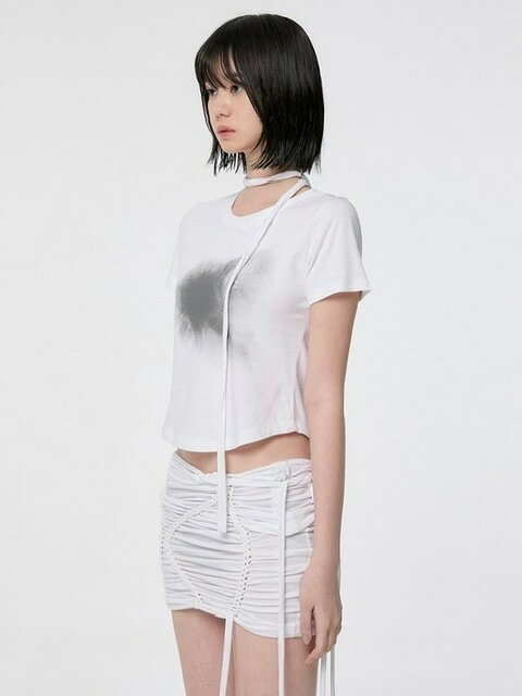 正規品【FLAREUP Vanish Tie Scarf T-Shirt】半袖トップス 半袖Tシャツ スカーフ ストリートファッション フェミニン ガーリー