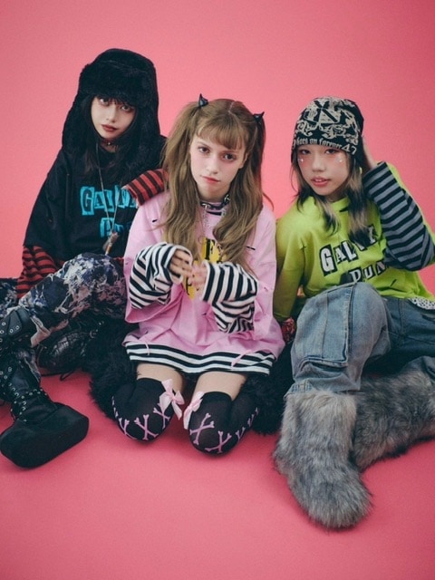 乐天商城 - 正規品【GALFY がるふぃーいずぱんく！ロンT】ロンT ボーダートップス レイヤードトップス オーバーサイズ ストリートファッション ユニセックス