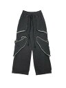 【BLR BLUER】MULTI POCKET RAW-EDGED SWEAT PANTS